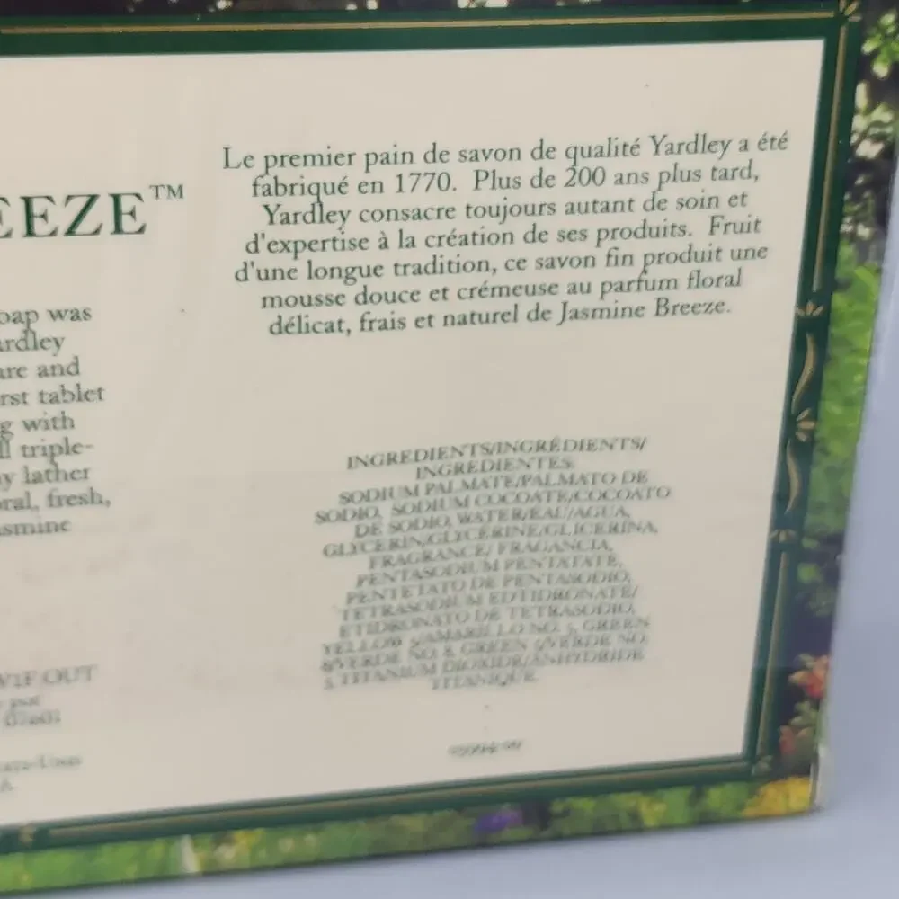 Yardley London Bath Bar Luxury Soap Discontinued Jasmine Breeze 3 Pack Sealed